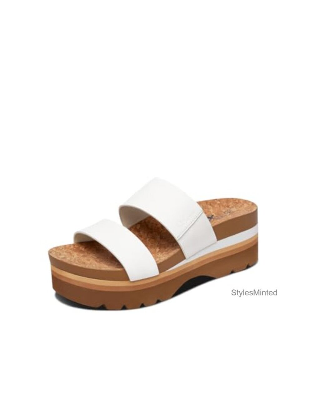 Women's Platform Sandals Arch Support Vegan Leather Summer Flatform Slides